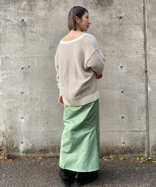 CIAOPANIC（チャオパニック）の「格子ミックスニットカーディガン（カーディガン/ボレロ・レディース・グレー/グリーン/イエロー・FREE）」の13枚目の写真