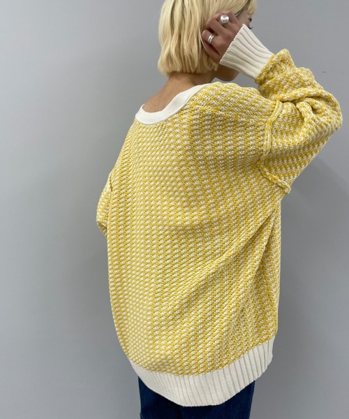 CIAOPANIC（チャオパニック）の「格子ミックスニットカーディガン（カーディガン/ボレロ・レディース・グレー/グリーン/イエロー・FREE）」の16枚目の写真
