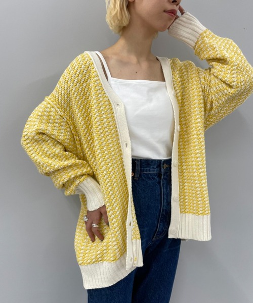CIAOPANIC（チャオパニック）の「格子ミックスニットカーディガン（カーディガン/ボレロ・レディース・グレー/グリーン/イエロー・FREE）」の17枚目の写真