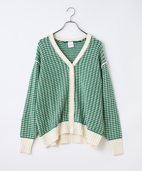 CIAOPANIC（チャオパニック）の「格子ミックスニットカーディガン（カーディガン/ボレロ・レディース・グレー/グリーン/イエロー・FREE）」の7枚目の写真