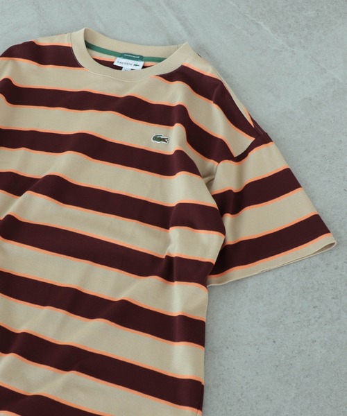 LACOSTE（ラコステ）の「LACOSTE for BEAMS / 別注 Border Tee（Tシャツ/カットソー・メンズ・ネイビー/ライトブルー/ベージュ・4/3/6/2/5）」の2枚目の写真