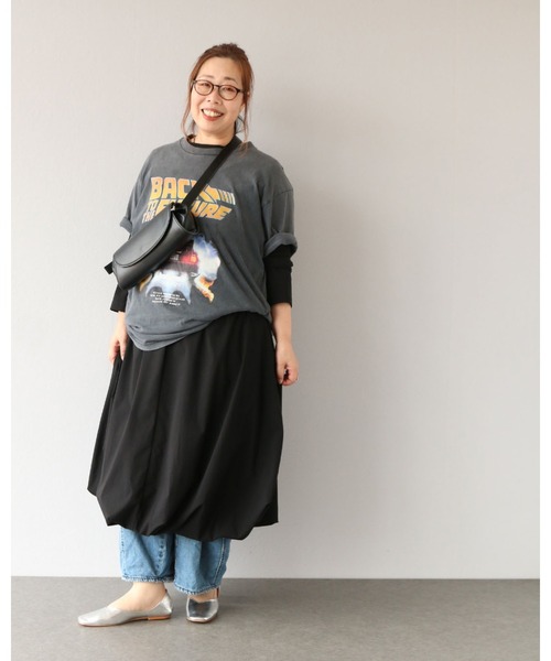 Vieo(ヴィオ)の「シック。黒のバルーンワンピース(ワンピース・レディース・ブラック・FREE/SHORT/LONG)」の3枚目の写真