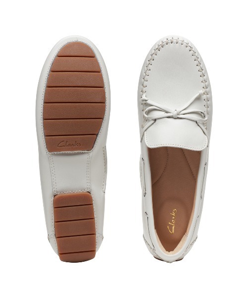 Clarks（クラークス）の「C Mocc Tie / シーモックタイ (ホワイトレザー)（スリッポン・レディース・ホワイト・UK5/UK6/UK4/UK3/UK3.5/UK4.5/UK5.5）」の7枚目の写真