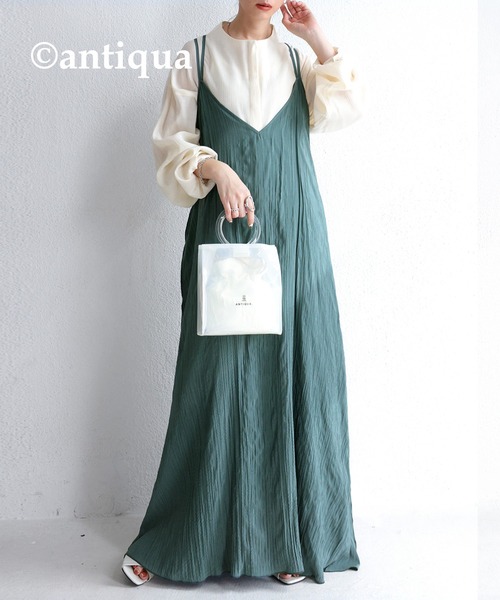 後ろ姿も大人可愛い 楊柳プリーツキャミワンピ ワンピース Antiqua アンティカ のファッション通販 Zozotown