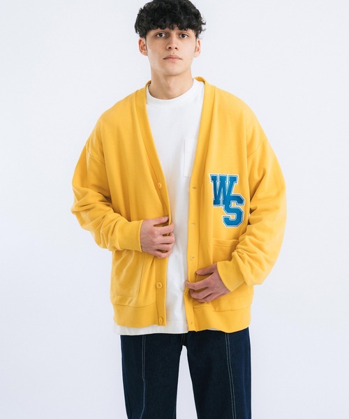 Ressaca（レサーカ）の「オーバーサイズ ワッペン刺繍カレッジ風ロゴカーディガン（カーディガン/ボレロ・メンズ・アッシュグレー/ネイビー/サックスブルー/イエロー/グリーン・M/L）」の5枚目の写真