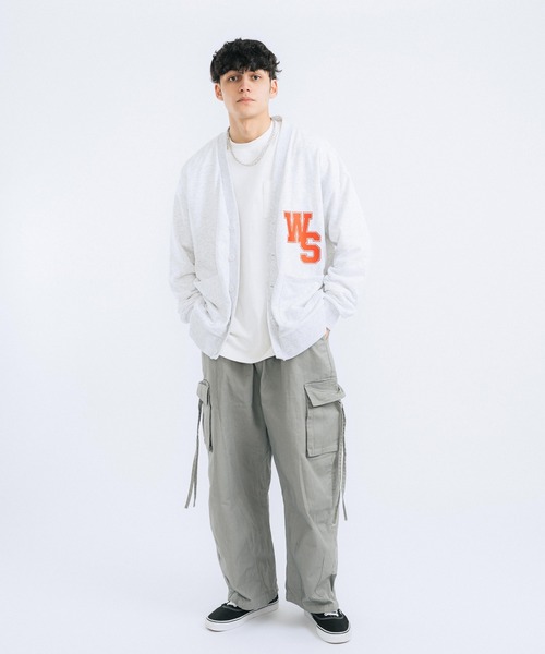 Ressaca（レサーカ）の「オーバーサイズ ワッペン刺繍カレッジ風ロゴカーディガン（カーディガン/ボレロ・メンズ・アッシュグレー/ネイビー/サックスブルー/イエロー/グリーン・M/L）」の7枚目の写真