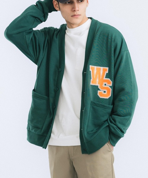 Ressaca（レサーカ）の「オーバーサイズ ワッペン刺繍カレッジ風ロゴカーディガン（カーディガン/ボレロ・メンズ・アッシュグレー/ネイビー/サックスブルー/イエロー/グリーン・M/L）」の13枚目の写真