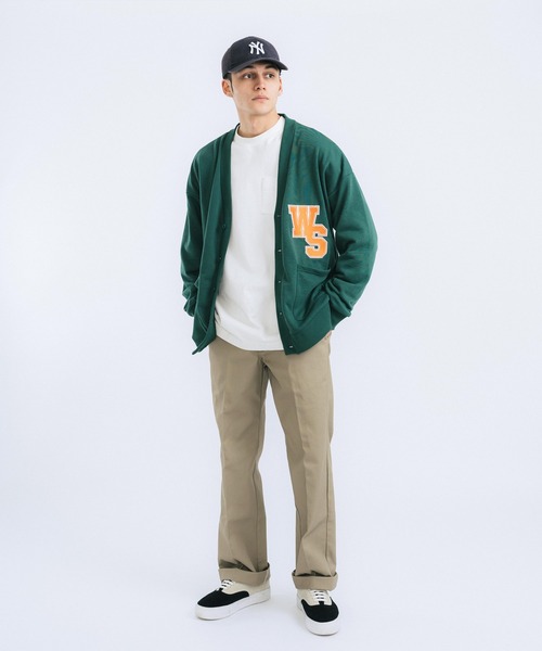 Ressaca（レサーカ）の「オーバーサイズ ワッペン刺繍カレッジ風ロゴカーディガン（カーディガン/ボレロ・メンズ・アッシュグレー/ネイビー/サックスブルー/イエロー/グリーン・M/L）」の14枚目の写真