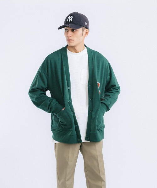 Ressaca（レサーカ）の「オーバーサイズ ワッペン刺繍カレッジ風ロゴカーディガン（カーディガン/ボレロ・メンズ・アッシュグレー/ネイビー/サックスブルー/イエロー/グリーン・M/L）」の12枚目の写真