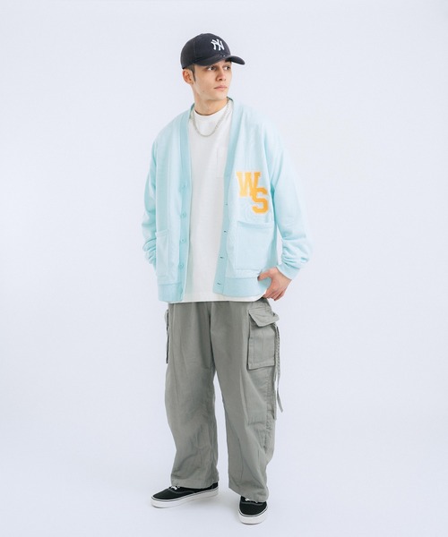 Ressaca（レサーカ）の「オーバーサイズ ワッペン刺繍カレッジ風ロゴカーディガン（カーディガン/ボレロ・メンズ・アッシュグレー/ネイビー/サックスブルー/イエロー/グリーン・M/L）」の20枚目の写真