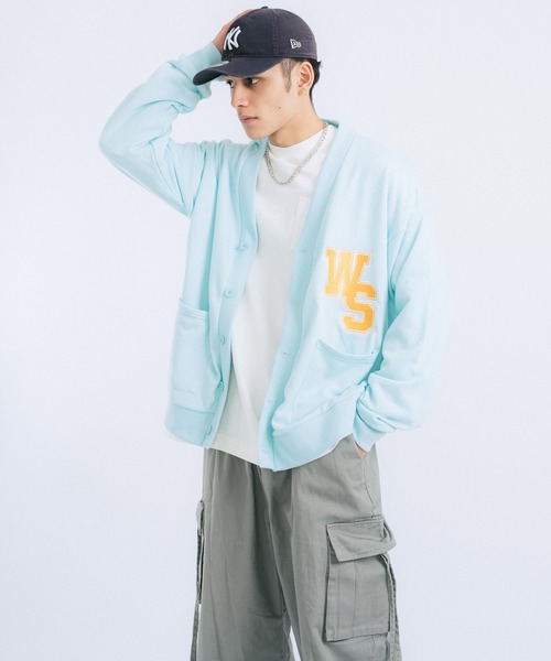 Ressaca（レサーカ）の「オーバーサイズ ワッペン刺繍カレッジ風ロゴカーディガン（カーディガン/ボレロ・メンズ・アッシュグレー/ネイビー/サックスブルー/イエロー/グリーン・M/L）」の19枚目の写真