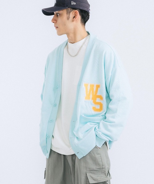 Ressaca（レサーカ）の「オーバーサイズ ワッペン刺繍カレッジ風ロゴカーディガン（カーディガン/ボレロ・メンズ・アッシュグレー/ネイビー/サックスブルー/イエロー/グリーン・M/L）」の18枚目の写真