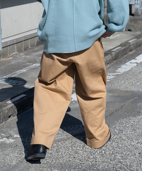 セール】ワンロールワイドチノパン（チノパンツ）｜Perushu