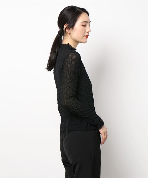 ems excite(エムズエキサイト)の「ウェーブシアーCT(Tシャツ/カットソー・レディース・ブラック/オフホワイト/アイボリー・FREE)」の5枚目の写真