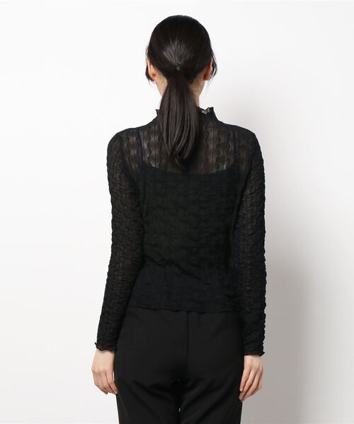 ems excite(エムズエキサイト)の「ウェーブシアーCT(Tシャツ/カットソー・レディース・ブラック/オフホワイト/アイボリー・FREE)」の4枚目の写真