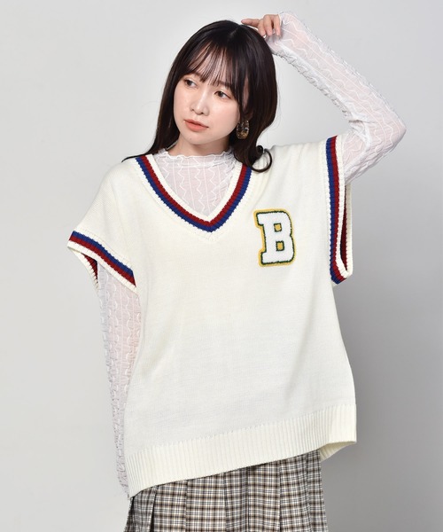 ems excite(エムズエキサイト)の「ウェーブシアーCT(Tシャツ/カットソー・レディース・ブラック/オフホワイト/アイボリー・FREE)」の9枚目の写真