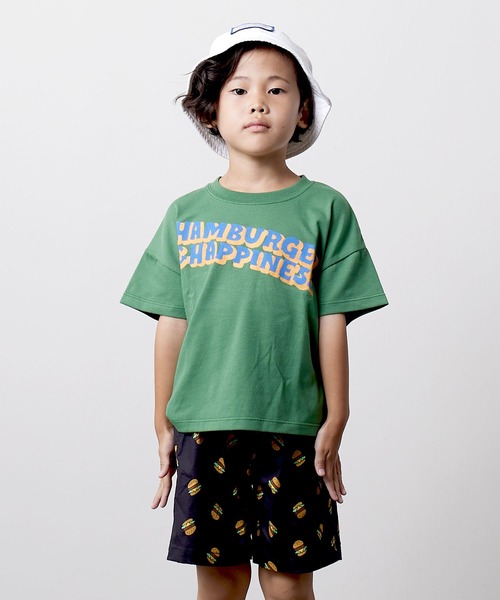 DILASH(ディラッシュ)の「接触冷感ハンバーガー柄ワンマイルウェア(Tシャツ/カットソー・キッズ・アイボリー/グリーン・120/140/110/130/100/90/80)」の3枚目の写真