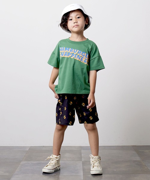 DILASH(ディラッシュ)の「接触冷感ハンバーガー柄ワンマイルウェア(Tシャツ/カットソー・キッズ・アイボリー/グリーン・120/140/110/130/100/90/80)」の5枚目の写真