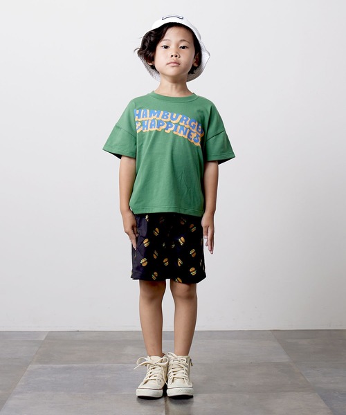 DILASH(ディラッシュ)の「接触冷感ハンバーガー柄ワンマイルウェア(Tシャツ/カットソー・キッズ・アイボリー/グリーン・120/140/110/130/100/90/80)」の6枚目の写真
