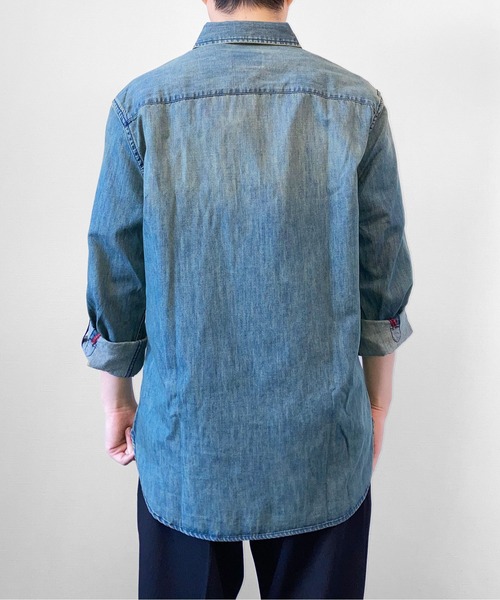 SCOTCH&SODA(スコッチアンドソーダ)の「ライトウェイトデニムシャツ【165310】(シャツ/ブラウス・メンズ・インディゴブルー・MEDIUM/SMALL/LARGE)」の5枚目の写真