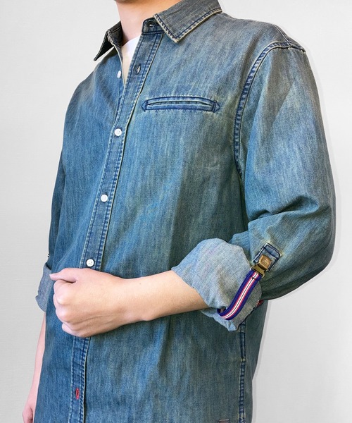 SCOTCH&SODA(スコッチアンドソーダ)の「ライトウェイトデニムシャツ【165310】(シャツ/ブラウス・メンズ・インディゴブルー・MEDIUM/SMALL/LARGE)」の7枚目の写真