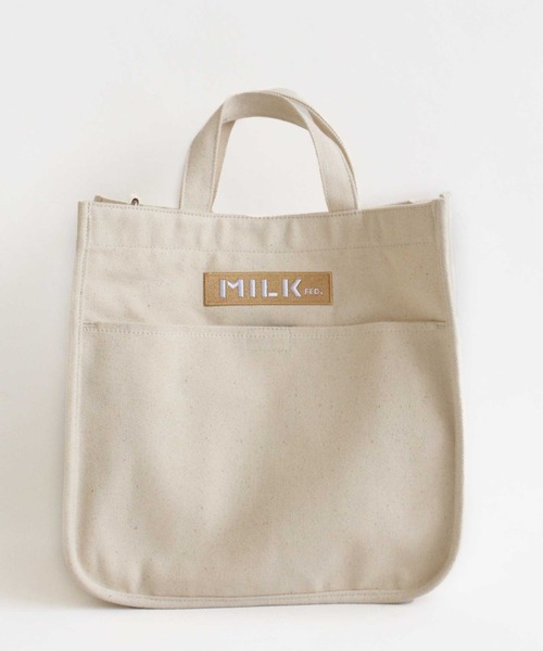 AVIREX(アヴィレックス)の「【MILKFED.×AVIREX】SHOULDER TOTE BAG/ショルダートート バッグ/ミルクフェド/アヴィレックス(ショルダーバッグ・レディース・ブラウン/オフホワイト・FREE)」の6枚目の写真