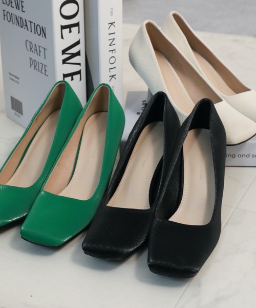 ap retro（アプレトロ）の「スクエアパンプス（パンプス・レディース・ブラック/アイボリー/グリーン・LARGE/MEDIUM）」の4枚目の写真