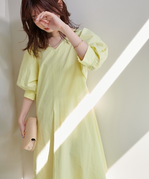 WEB限定カラー有り/シルエットが変わるAラインワンピース