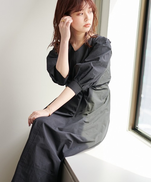 WEB限定カラー有り/シルエットが変わるAラインワンピース