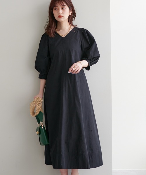 WEB限定カラー有り/シルエットが変わるAラインワンピース