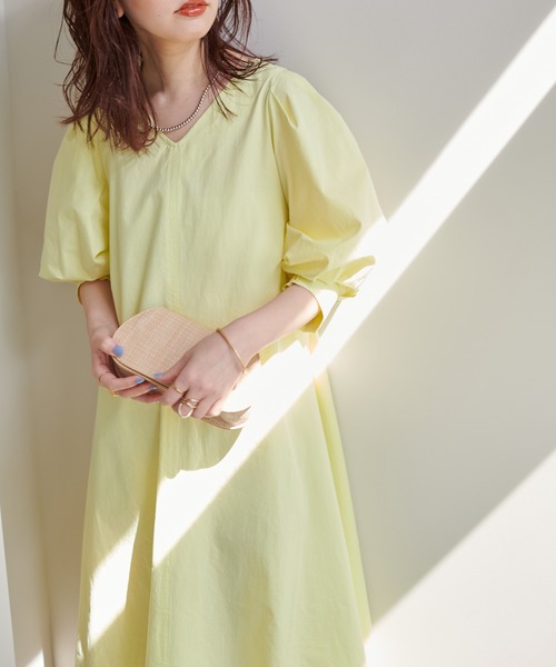 WEB限定カラー有り/シルエットが変わるAラインワンピース
