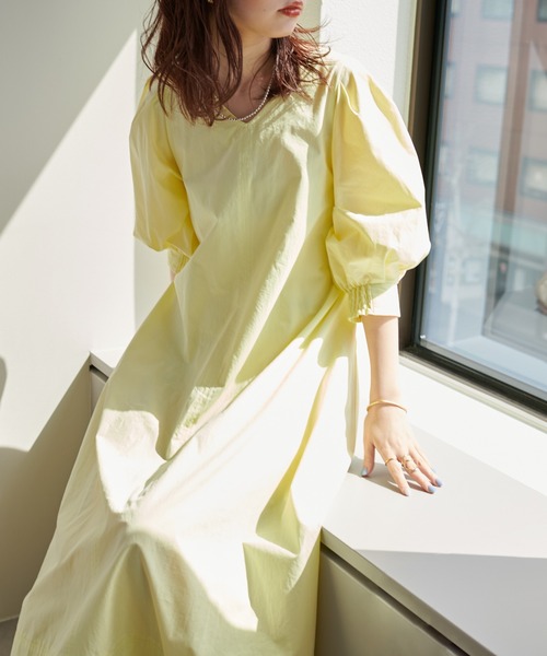 WEB限定カラー有り/シルエットが変わるAラインワンピース