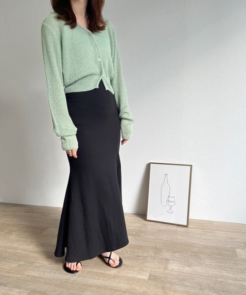 ISOOK（アイスー）の「Cropped sheer cardigan / クロップドシアーカーディガン（カーディガン/ボレロ・レディース・ブラック/ミント/ライトイエロー・FREE）」の19枚目の写真