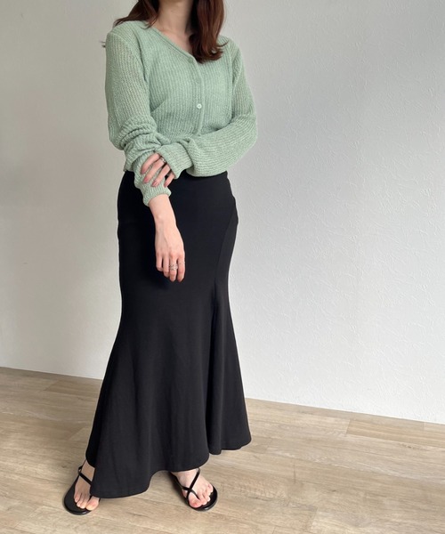 ISOOK（アイスー）の「Cropped sheer cardigan / クロップドシアーカーディガン（カーディガン/ボレロ・レディース・ブラック/ミント/ライトイエロー・FREE）」の14枚目の写真