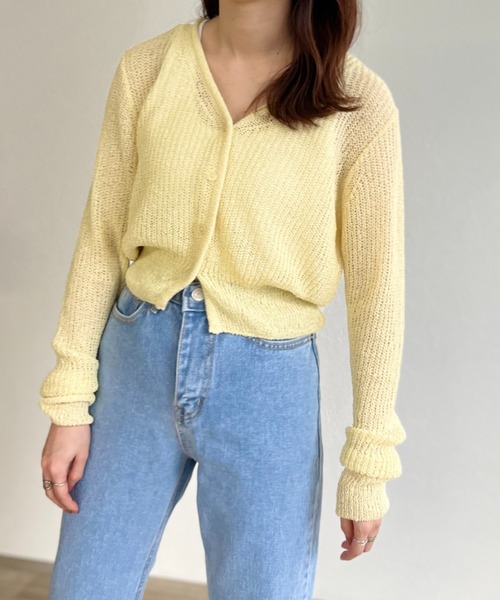 ISOOK（アイスー）の「Cropped sheer cardigan / クロップドシアーカーディガン（カーディガン/ボレロ・レディース・ブラック/ミント/ライトイエロー・FREE）」の11枚目の写真