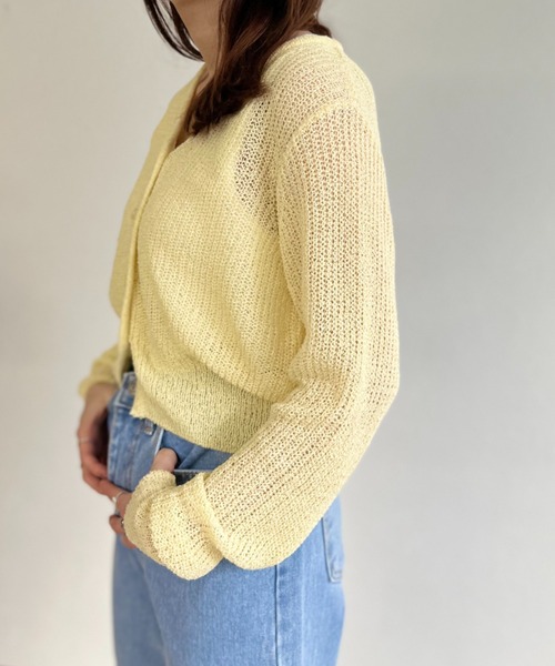 ISOOK（アイスー）の「Cropped sheer cardigan / クロップドシアーカーディガン（カーディガン/ボレロ・レディース・ブラック/ミント/ライトイエロー・FREE）」の21枚目の写真