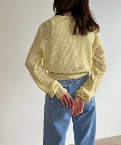 ISOOK（アイスー）の「Cropped sheer cardigan / クロップドシアーカーディガン（カーディガン/ボレロ・レディース・ブラック/ミント/ライトイエロー・FREE）」の17枚目の写真