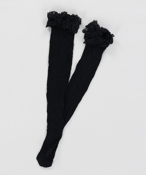 SPINNS（スピンズ）の「レースハイソックス（ソックス/靴下・レディース・ブラック/ホワイト・ONESIZE）」の8枚目の写真