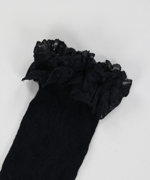 SPINNS（スピンズ）の「レースハイソックス（ソックス/靴下・レディース・ブラック/ホワイト・ONESIZE）」の9枚目の写真