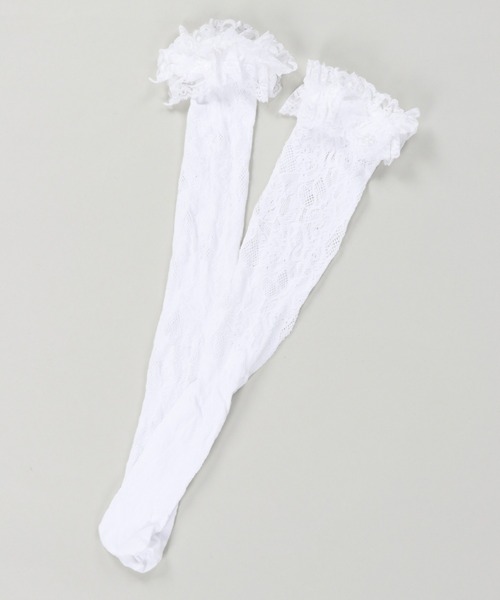 SPINNS（スピンズ）の「レースハイソックス（ソックス/靴下・レディース・ブラック/ホワイト・ONESIZE）」の11枚目の写真