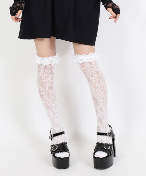ダーリッチ　レースハイソックス ダーリッチ Darich レースハイソックス （ホワイト