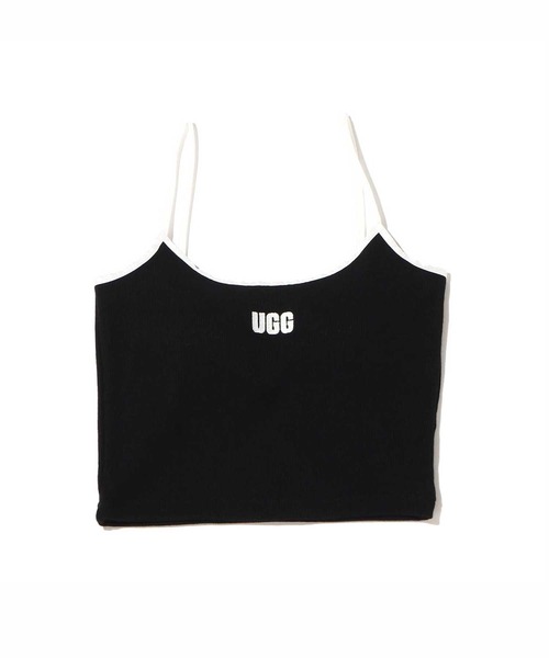 UGG（アグ）の「UGG@mos スクエアロゴ刺繍 リブキャミ（キャミソール・レディース・ブラック/ホワイト/ブラウン/ブルー・L/M）」の3枚目の写真
