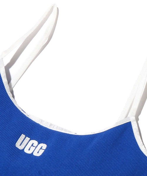 UGG（アグ）の「UGG@mos スクエアロゴ刺繍 リブキャミ（キャミソール・レディース・ブラック/ホワイト/ブラウン/ブルー・L/M）」の12枚目の写真