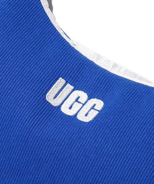 UGG（アグ）の「UGG@mos スクエアロゴ刺繍 リブキャミ（キャミソール・レディース・ブラック/ホワイト/ブラウン/ブルー・L/M）」の6枚目の写真