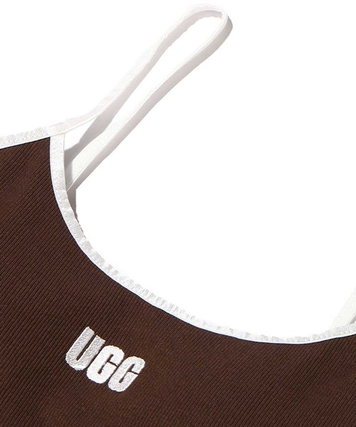 UGG（アグ）の「UGG@mos スクエアロゴ刺繍 リブキャミ（キャミソール・レディース・ブラック/ホワイト/ブラウン/ブルー・L/M）」の11枚目の写真