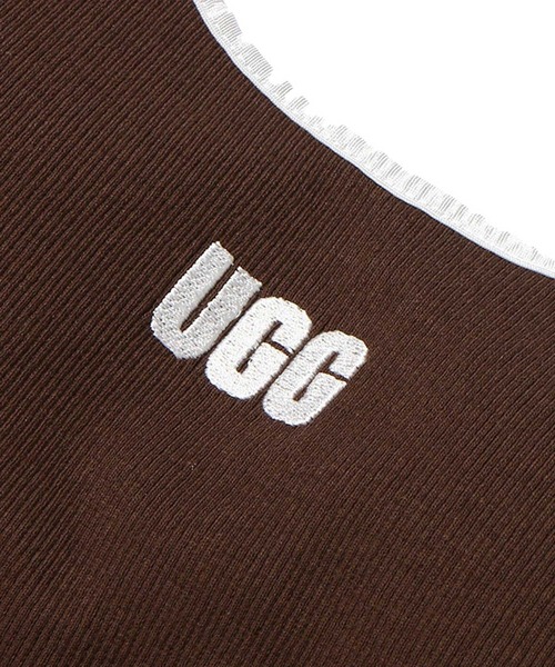 UGG（アグ）の「UGG@mos スクエアロゴ刺繍 リブキャミ（キャミソール・レディース・ブラック/ホワイト/ブラウン/ブルー・L/M）」の14枚目の写真
