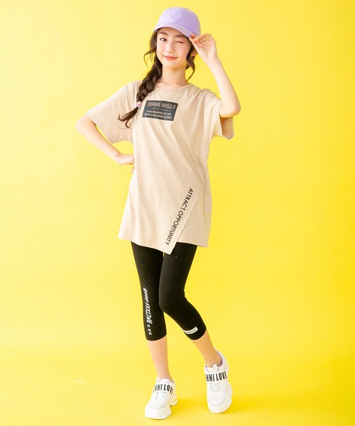JENNI belle(ジェニィベル)の「【WEB限定】アシメヘムロング丈Tシャツ(Tシャツ/カットソー・キッズ・イエロー/ベージュ/ブラック・130cm/150cm/160cm/140cm)」の10枚目の写真