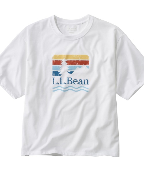 L.L.Bean（エルエルビーン）の「ジャパン・フィット　グラフィック・オーバーサイズ・カジュアル・ティ ジャパン・フィット（Tシャツ/カットソー・レディース・オレンジ系その他/オレンジ系その他2/ネイビー系1/ネイビー系2/ライトグレー系1/ネイビー系/ホワイト系2/ライトグレー系/ホワイト系/ホワイト系1/ネイビー系3/ネイビー系4/ネイビー系5/サックスブルー系/サックスブルー系1/サックスブルー系2/ライトイエロー系2/ライトグレー系2/ライトイエロー系/ライトイエロー系1/ライトグレー系3/ライトイエロー系3/ライトグレー系4/サックスブルー系3・SMALL/MEDIUM/LARGE）」の4枚目の写真