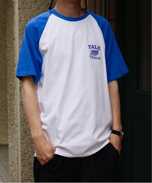 SUNNY SPORTS(サニースポーツ)の「SUNNY SPORTS / サニースポーツ YALE BASEBALL SS TEE イェール大学 ラグランTシャツ(Tシャツ/カットソー・メンズ・グレー/インディゴブルー/ブラック・SMALL/MEDIUM/X-LARGE/LARGE)」の8枚目の写真