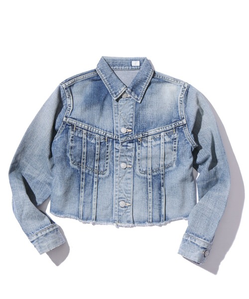 YOUNG&OLSEN The DRYGOODS STORE（ヤングアンドオルセン）の「YOUNG&OLSEN/ヤングアンドオルセン CUT COWBOY JACKET ショートデニムジャケット（デニムジャケット・レディース・ライトブルー・2）」の14枚目の写真